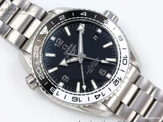 0105 Planet Ocean 600M ‘Tai Chi’ GMT 43.5mm VSF 1:1 Best Edition Black White Ceramic Bezel and Dial on SS Bracelet A8906 Super Clone Durable 7732